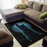 Viking Area Rug, Fenrir Viking Wolf and Moon RLT12 - Wonder Print Shop