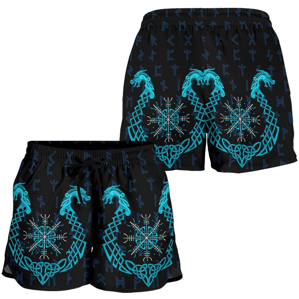 viking-womens-shorts-aegishjalmur-helm-of-awe-blue-edition
