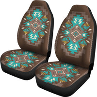 Blue Pattern Brown Car Seat Covers LT10 - Wonder Print Shop