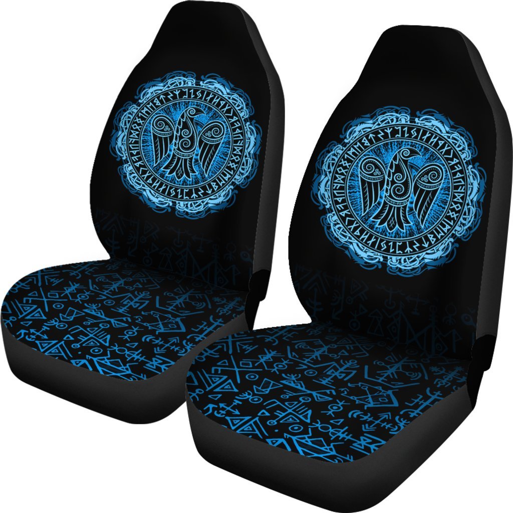 Viking Car Seat Covers Raven Celtic Cyan RLT12 - Wonder Print Shop
