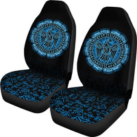 Viking Car Seat Covers Raven Celtic Cyan RLT12 - Wonder Print Shop