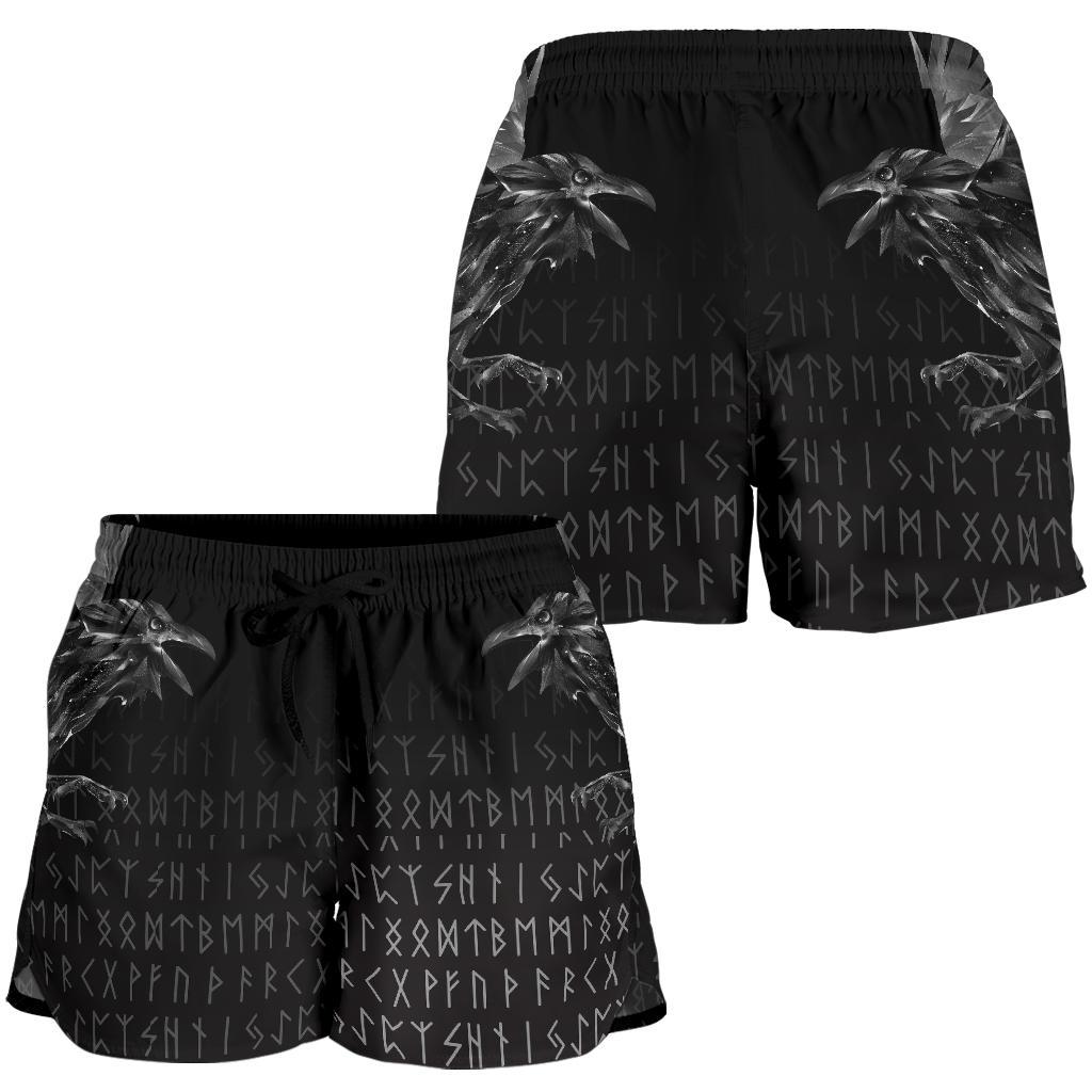 viking-womens-shorts-the-raven-of-odin-rune