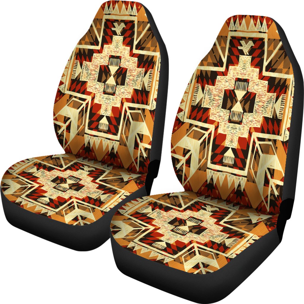 Indigenous Design Yellow Native American Car Seat Covers LT10 - Wonder Print Shop
