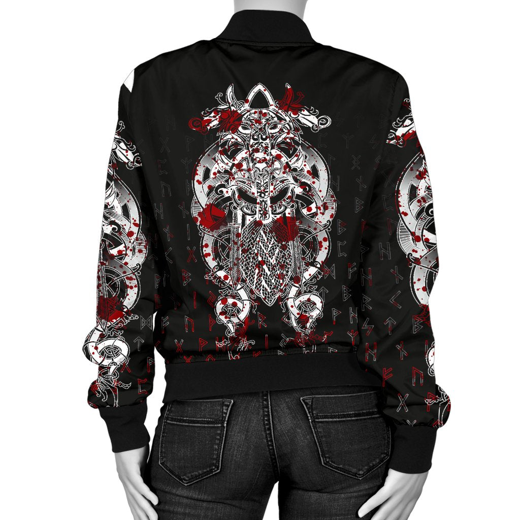 Viking Tyr Tattoo Blood Women's Bomber Jacket RLT12 - Wonder Print Shop