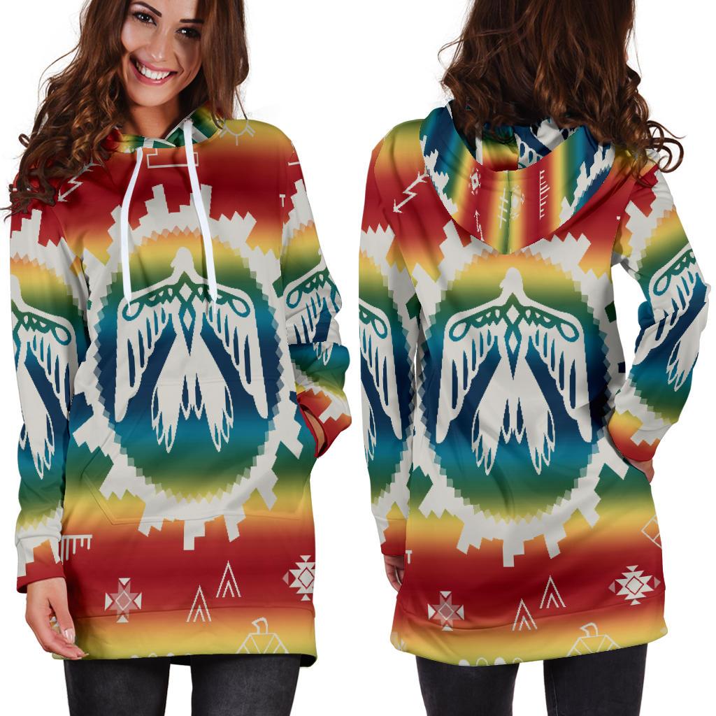 Phoenix Rising Native American Hoodie Dress LT10 - Wonder Print Shop
