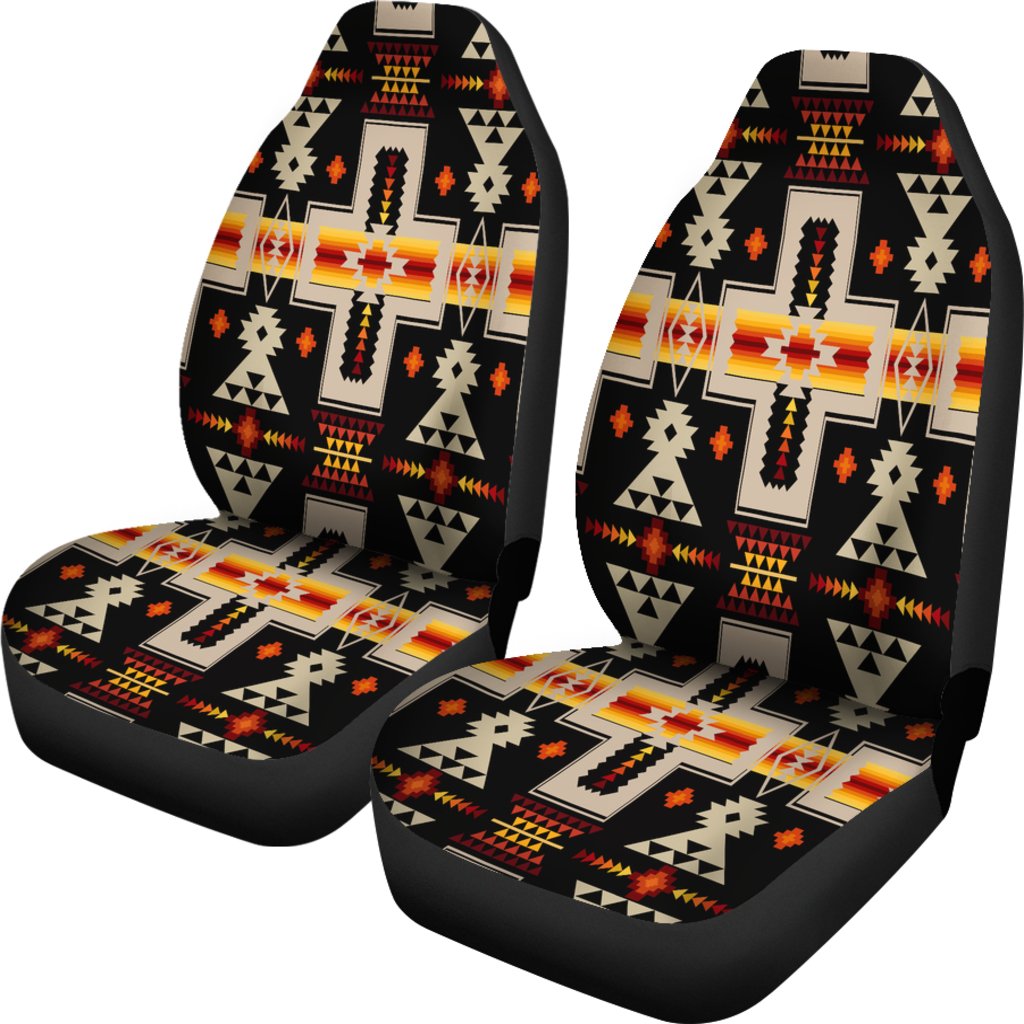 Black Tribe Design Native American Car Seat Covers LT10 - Wonder Print Shop