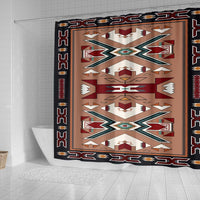 orange-geometric-native-american-shower-curtain
