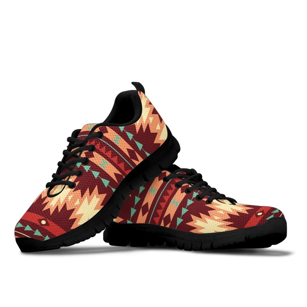Native American Red Ethnic Pattern Sneakers LT10 - Wonder Print Shop