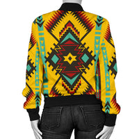 Abstract Geometric Ornament Women's Bomber Jacket LT10 - Wonder Print Shop