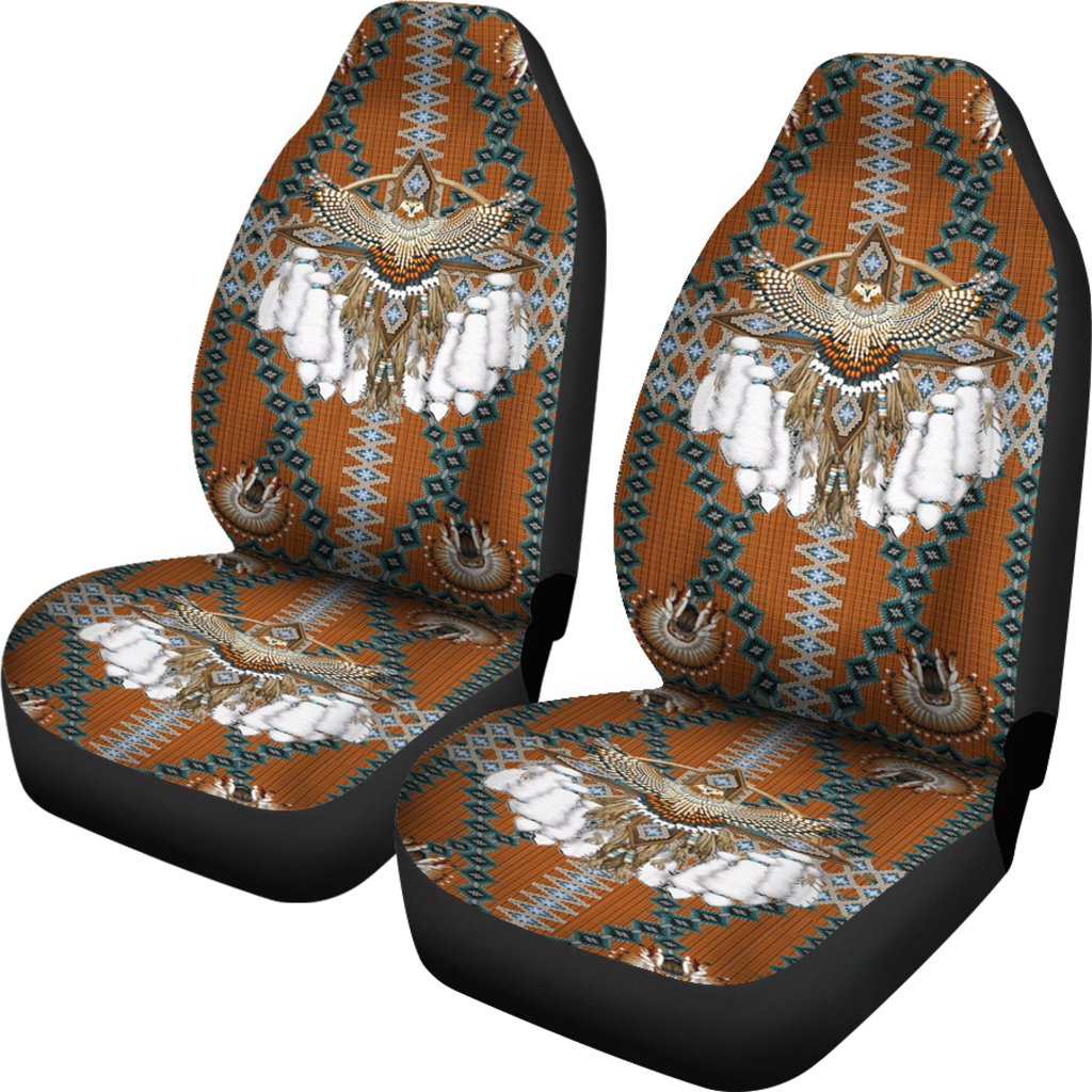Snow Owl Symbol Native American Pride Car Seat Covers LT10 - Wonder Print Shop