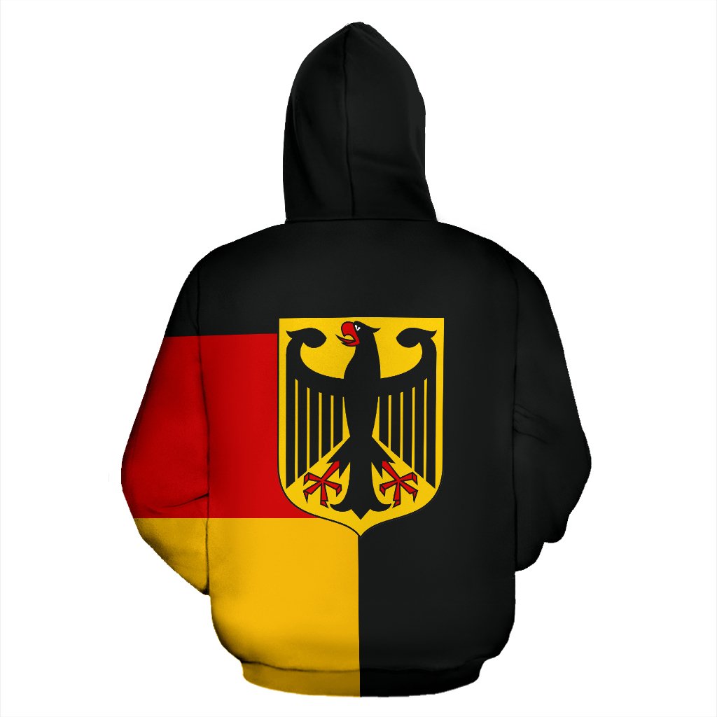 Germany Hoodie Flag Half Coat Of Arms Zip Up - Wonder Print Shop