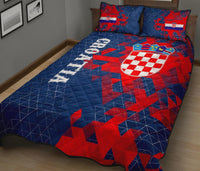 Croatia Quilt Bed Set - National Flag Polygon Style - Wonder Print Shop