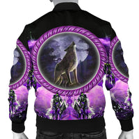 Howling Wolf Dream Men's Bomber Jacket LT10 - Wonder Print Shop