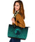 Viking Large Leather Tote Bag, Ethnic Odin Raven Cyan RLT12 - Wonder Print Shop