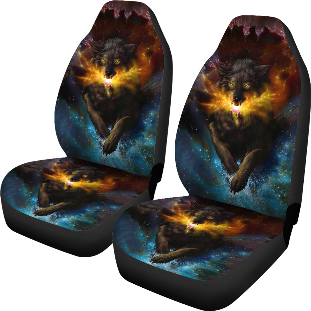 Fantasy Hintergrund Galaxy Wolf Car Seat Covers LT10 - Wonder Print Shop
