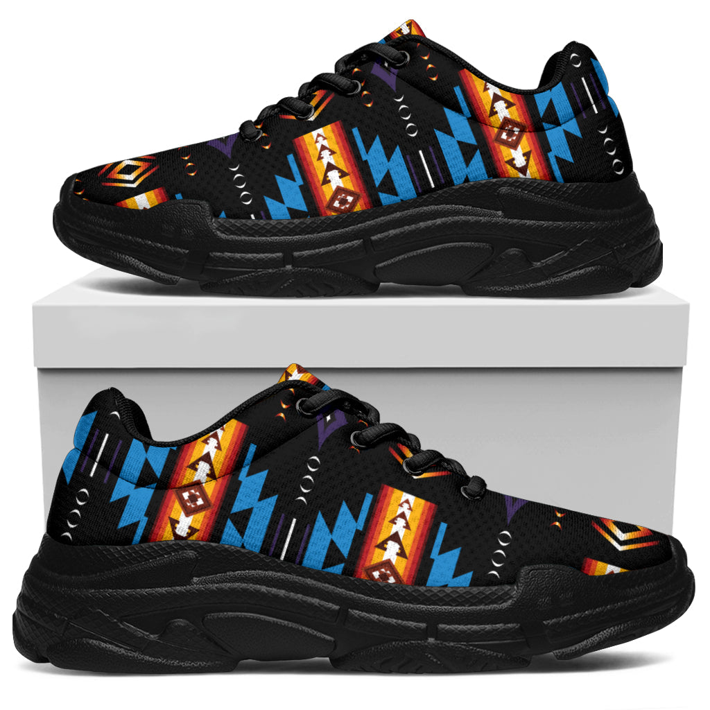 native-american-blue-pattern-chunky-sneakers
