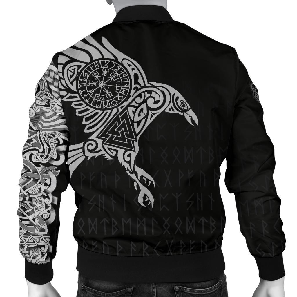 Viking The Raven Of Odin Tattoo Men's Bomber Jacket RLT12 - Wonder Print Shop
