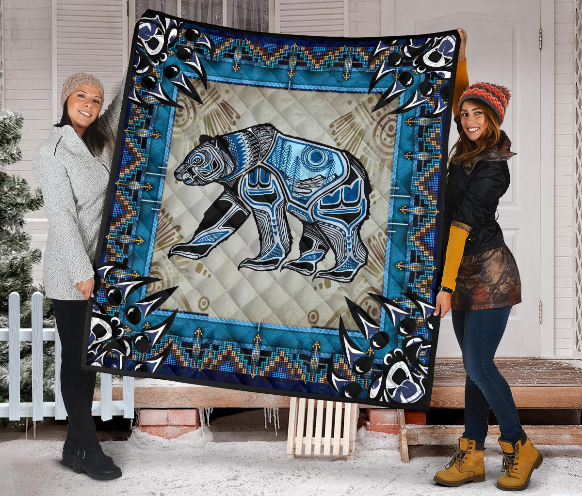 Bear Symbol Native American Premium Quilt LT10 - Wonder Print Shop