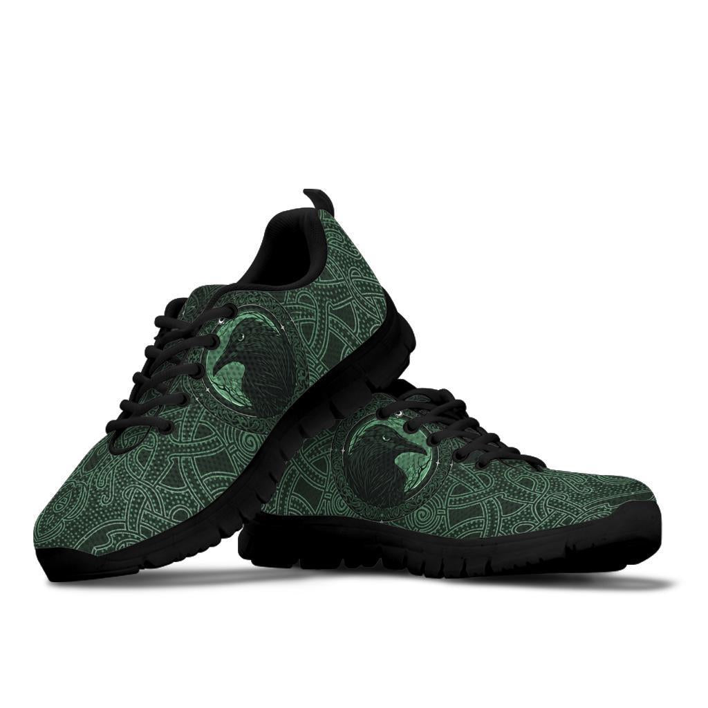 Viking Sneakers, Ethnic Odin Raven Green RLT12 - Wonder Print Shop