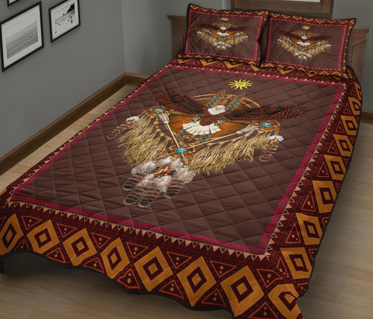 Eagle Sun Dreamcatcher Native American Quilt Bed Set LT10 - Wonder Print Shop