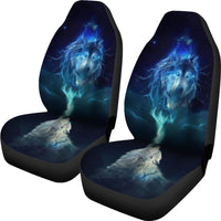 Light Rays Wolf Car Seat Covers LT10 - Wonder Print Shop