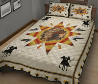 Tribe Chief and Warriors Pattern Native American Quilt Bed Set LT10 - Wonder Print Shop