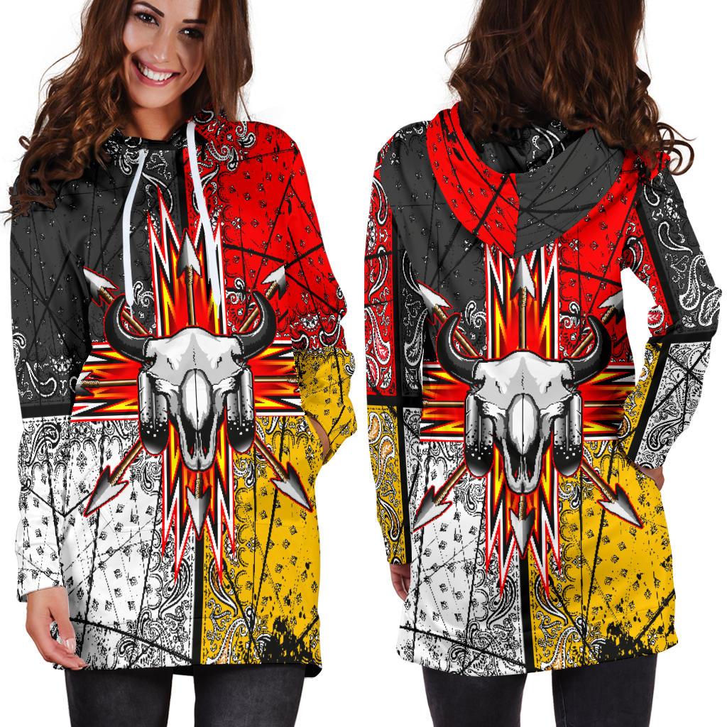 Bison Arrow Native American Women's Hoodie Dress LT10 - Wonder Print Shop