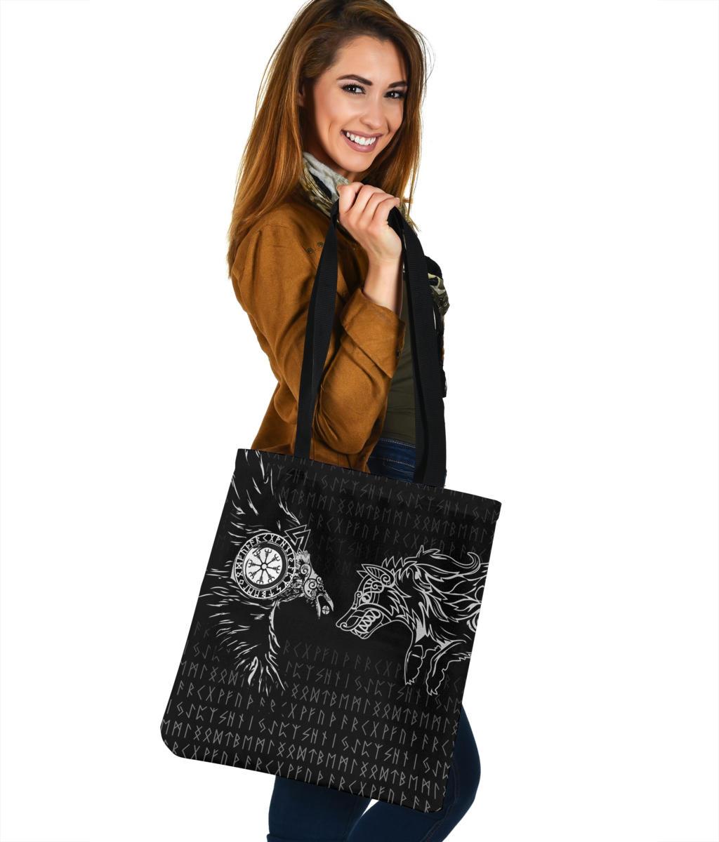 viking-tote-bag-raven-and-wolf-special-tattoo