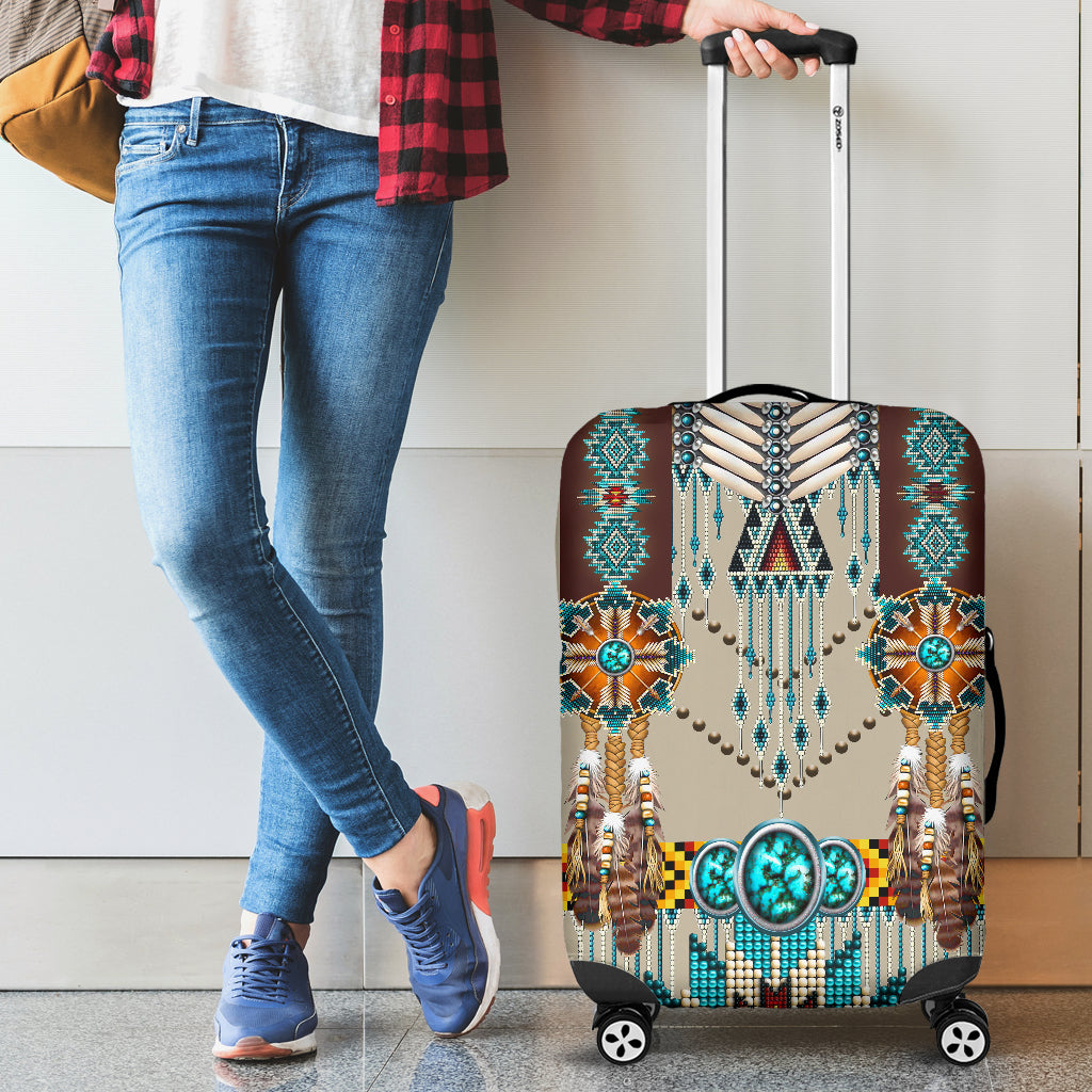 Turquoise Blue Pattern Breastplate Native American Luggage Covers LT10 - Wonder Print Shop