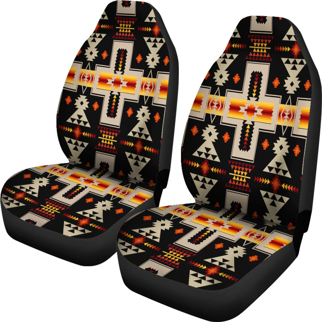 Black Tribe Design Native American Car Seat Covers LT10 - Wonder Print Shop