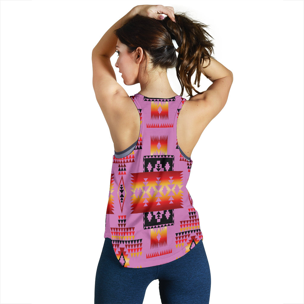 Pink Tribes Pattern Native American Women Racerback Tank LT10 - Wonder Print Shop