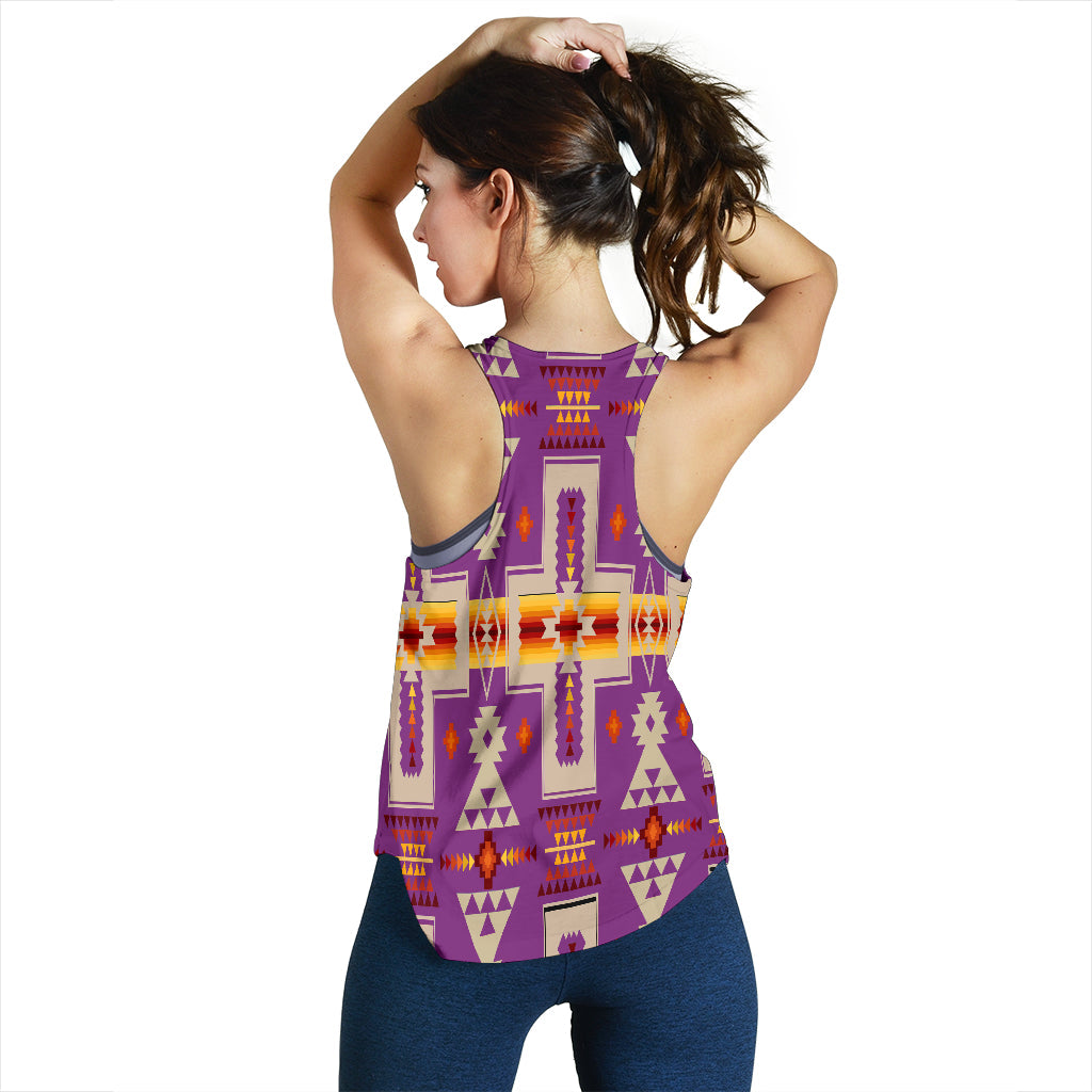 Light Purple Tribe Design Native American Women Racerback Tank LT10 - Wonder Print Shop