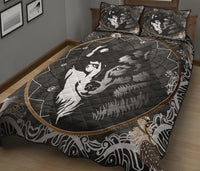 Black Wolf Dreamcatcher Native American Quilt Bed Set LT10 - Wonder Print Shop