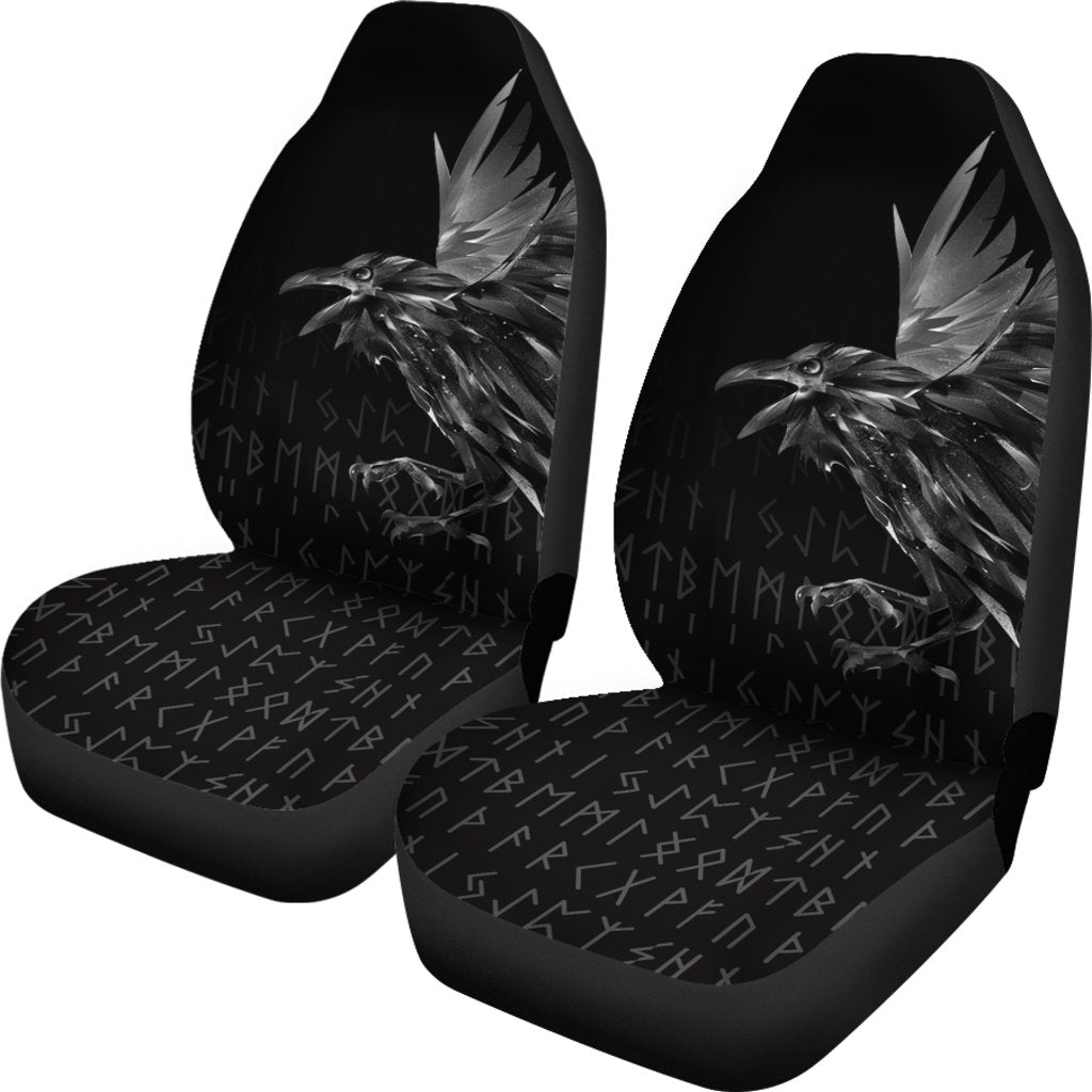Viking Car Seat Covers The Raven Of Odin Rune RLT12 - Wonder Print Shop