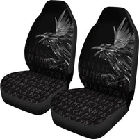 Viking Car Seat Covers The Raven Of Odin Rune RLT12 - Wonder Print Shop