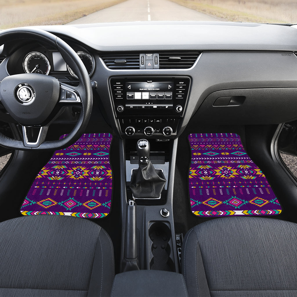 Native American Light Purple Pattern Front Car Mats Set Of 2 LT10 - Wonder Print Shop