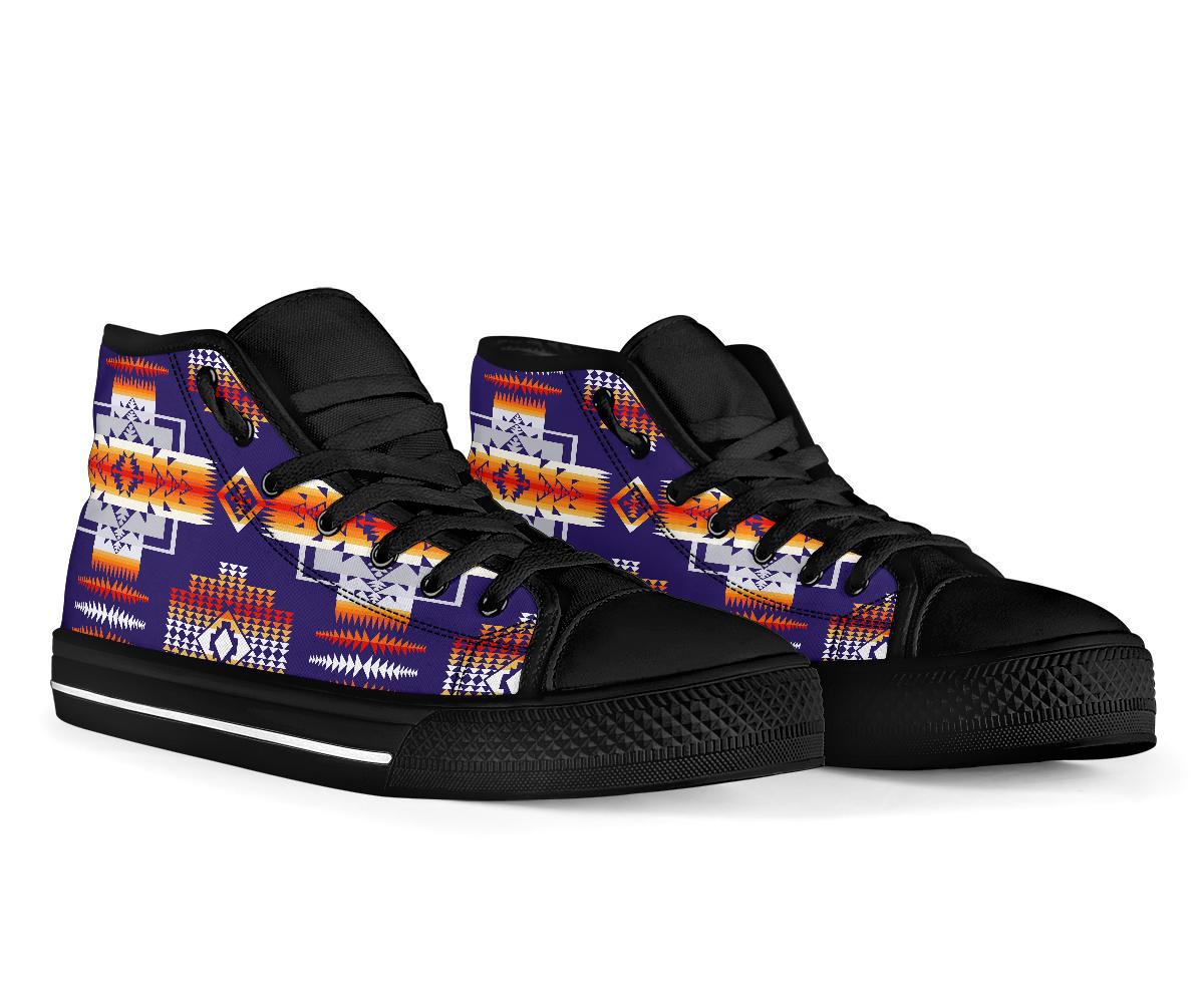 purple-tribal-native-american-high-top-shoes