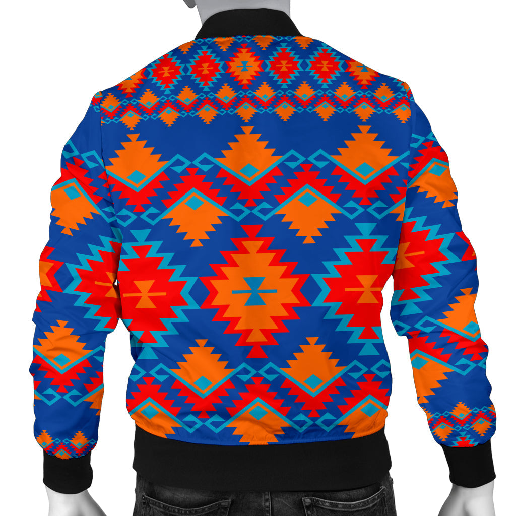 Red and Yellow Geometric Men's Bomber Jacket LT10 - Wonder Print Shop