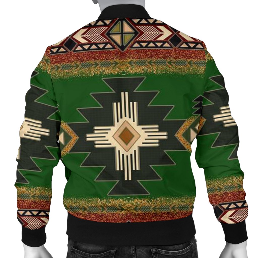 Indigenous Design Green Native American Bomber Jacket LT10 - Wonder Print Shop
