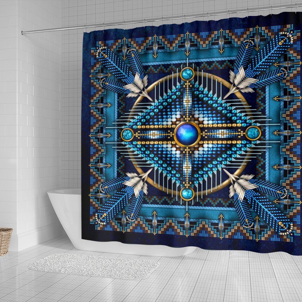 mandala-blue-native-american-shower-curtain
