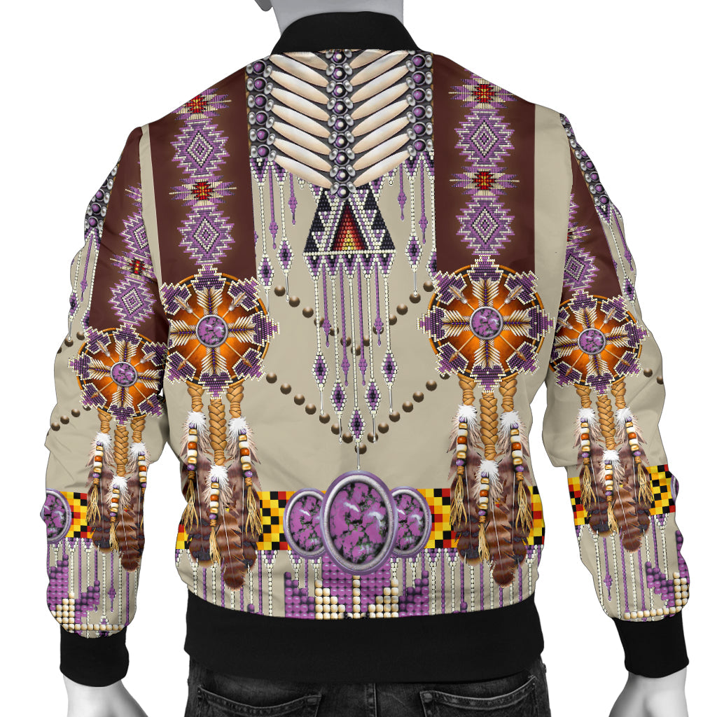 Purple Pattern Breastplate Men's Bomber Jacket LT10 - Wonder Print Shop
