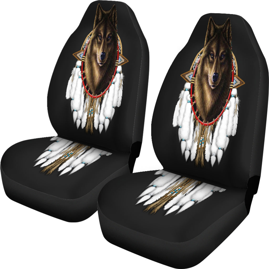 Wolf Dreamcatcher Native American Car Seat Cover LT10 - Wonder Print Shop