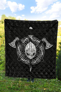 Viking Helmet Crossed Premium Quilt RLT12 - Wonder Print Shop
