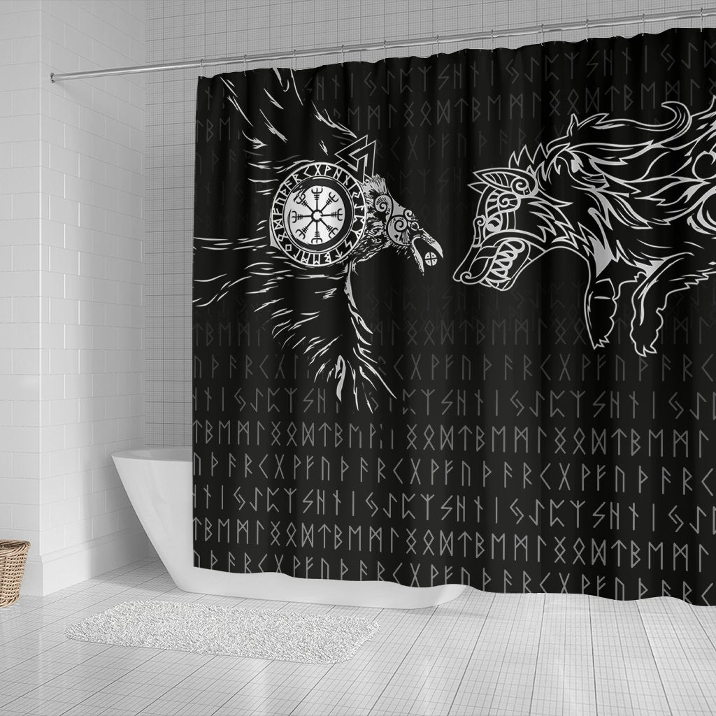 viking-shower-curtain-raven-and-wolf-special-tattoo