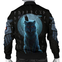 Viking Men's Bomber Jacket, Fenrir Viking Wolf and Moon RLT12 - Wonder Print Shop