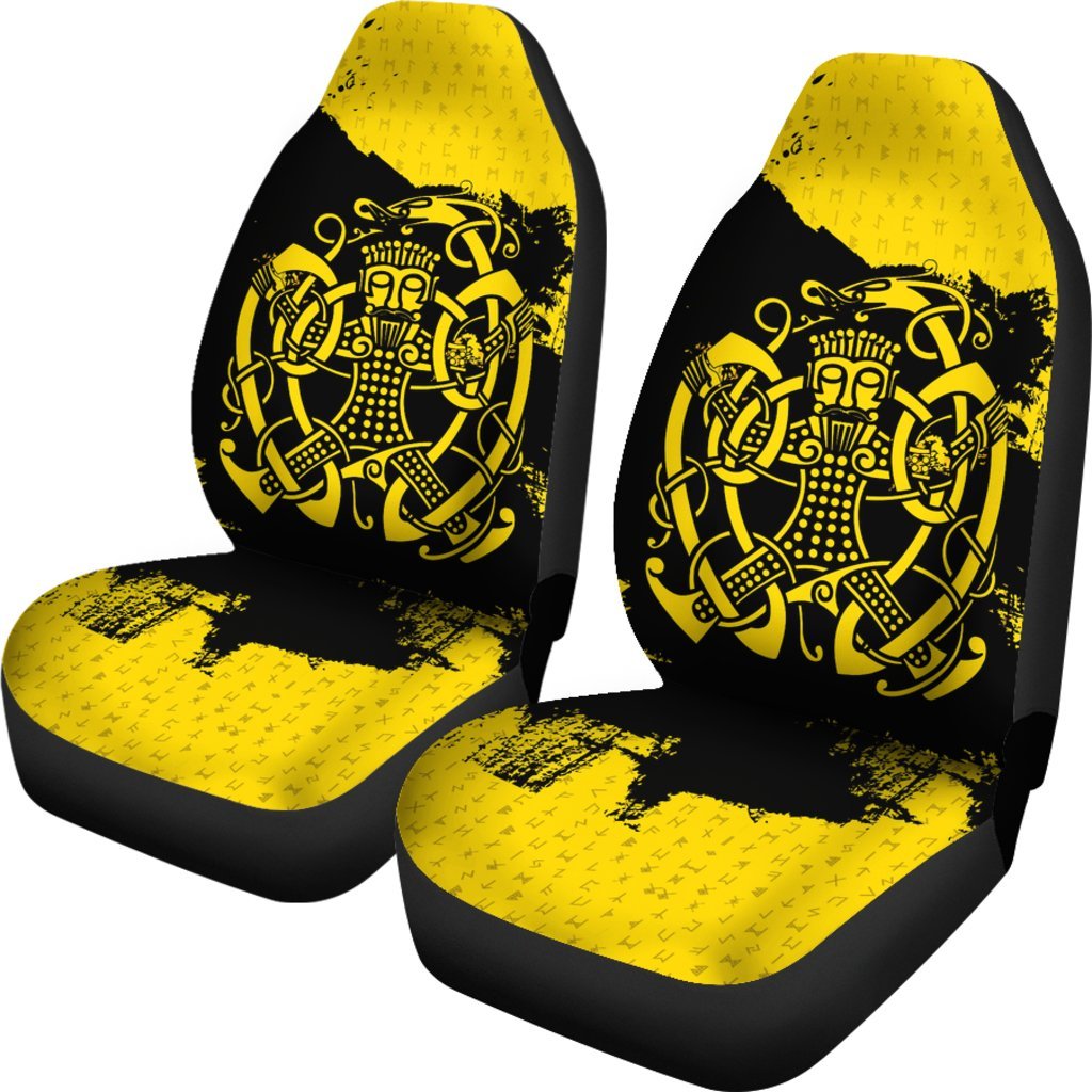 Viking Car Seat Cover, Loki Bound Triskele Rune Gold RLT12 - Wonder Print Shop