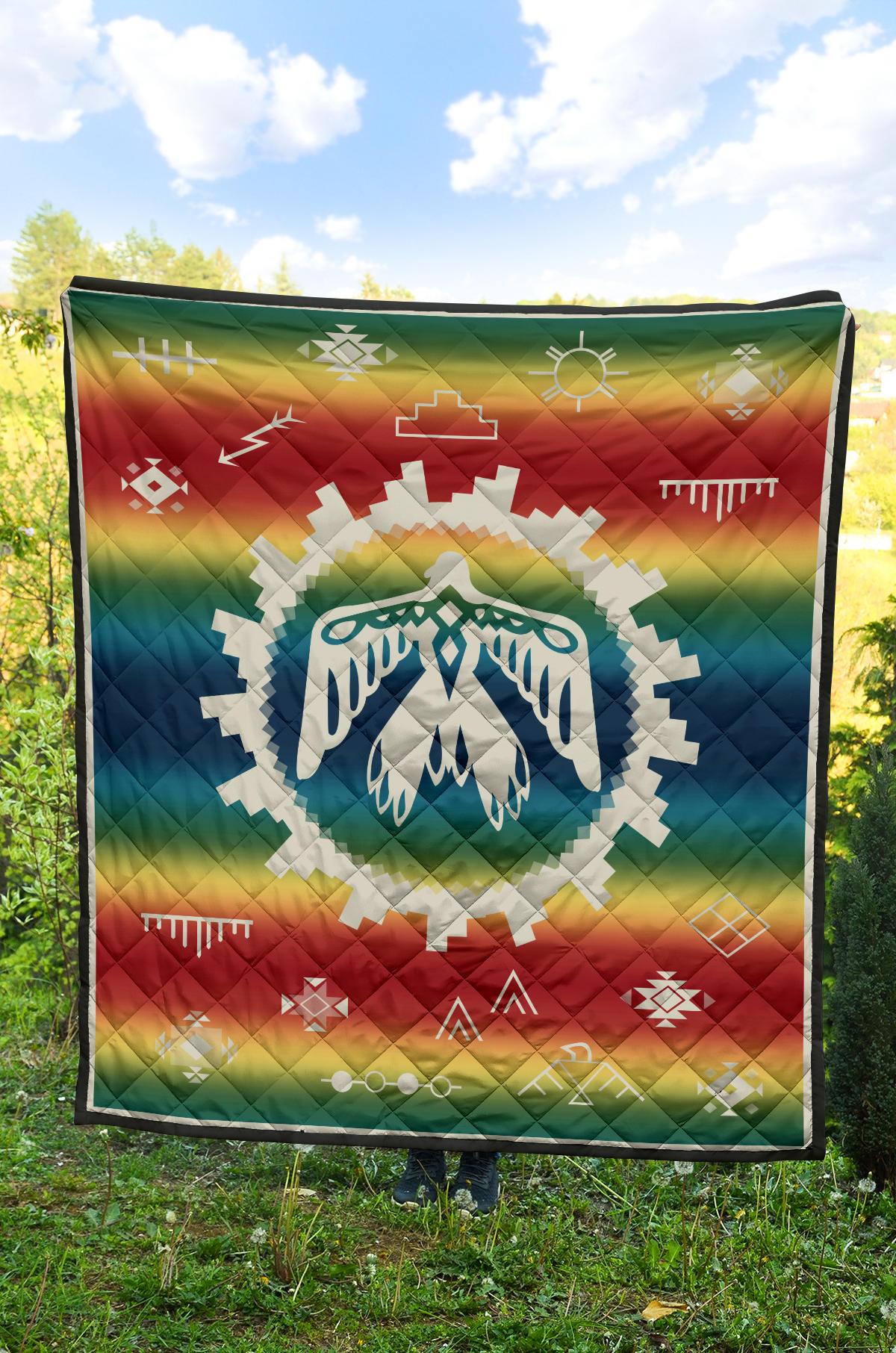Thunderbird Rainbow Native American Premium Quilt LT10 - Wonder Print Shop