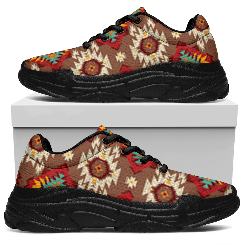 native-american-red-pattern-chunky-sneakers