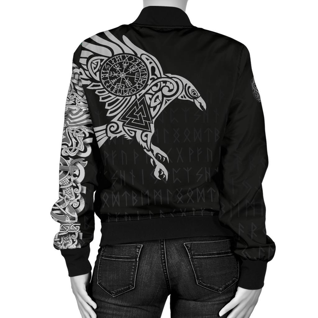 Viking The Raven Of Odin Tattoo Women's Bomber Jacket RLT12 - Wonder Print Shop