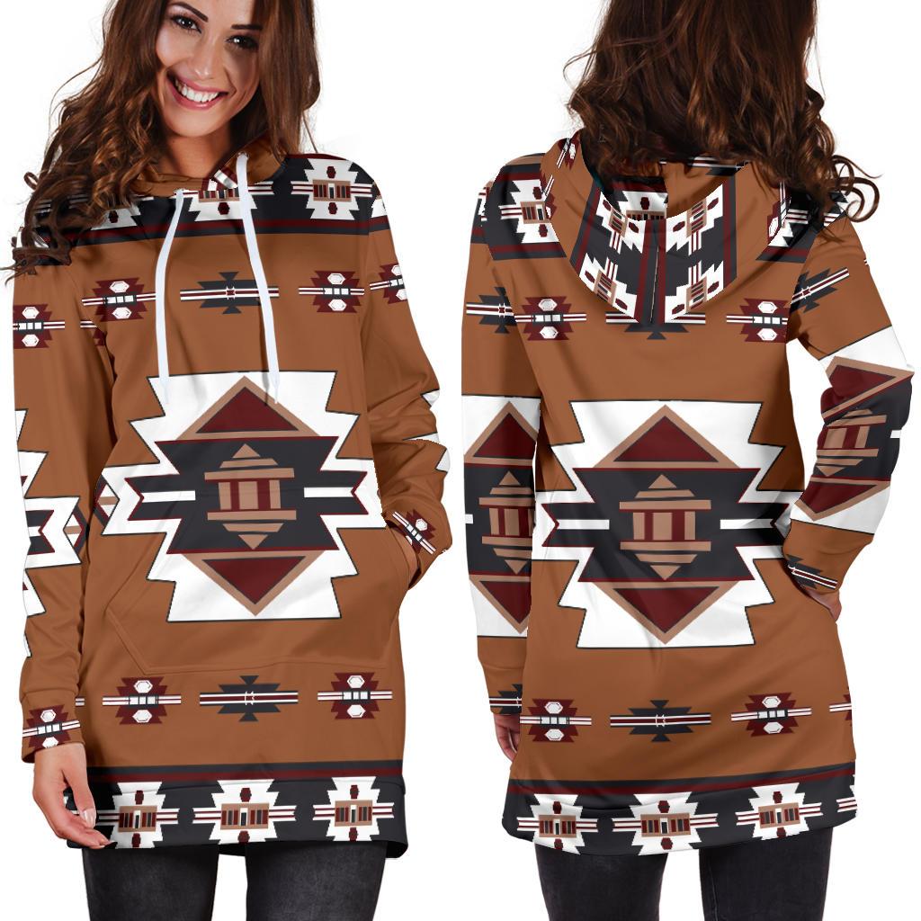 Native Temple Symbol Native American Hoodie Dress LT10 - Wonder Print Shop